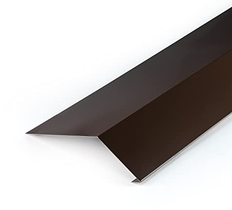 DQ-PP Inserto per grondaia, 2 m, marrone, RAL 8017, 120 mm x 70 mm, lamiera per grondaia, listello superiore, per grondaie, grondaie, per ogni tipo di tetto, marrone cioccolato