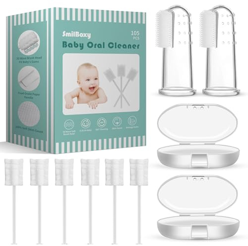 Cepillo de Dientes para Bebés con Caja, Limpiador Oral para Recién Nacidos, Limpiador Desechable de Lengua, Cuidado 0-36 Meses Cosas de Bebé para Recién Nacidos
