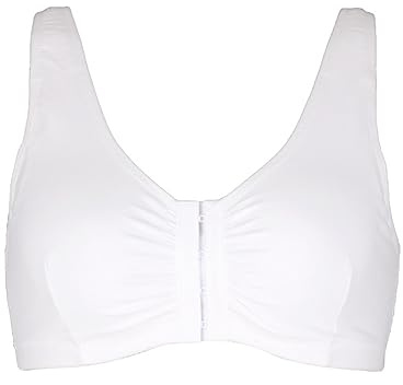 Bröstprotes Ficka BH Front Stängning Post Kirurgisk Bomulls Camisole Mastektomi BH Tunna Underkläder Dam Top Väst (Color : White, Size : 36/80(ABC))