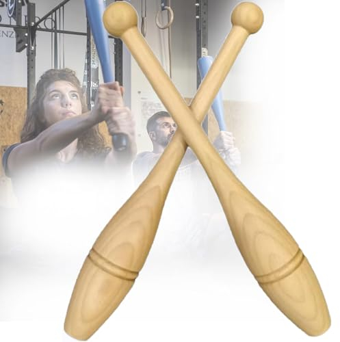 JINGEDD Wooden Exercing Club 0.77lb/1.10lb/1.65lb/2,20lb3.30lb all Body Workout/Fork Forking Clubbell,Attrezzatura da Palestra Domestica,Fitness Women & Men Club di Esercizi,1.0kg/2.20lb