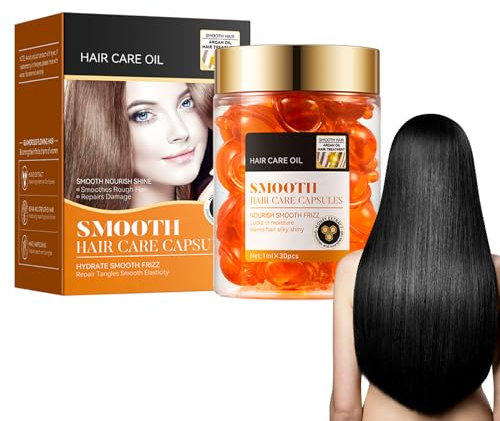 Cápsulas Para El Cuidado Del Cabello, Suero De Tratamiento Para El Cabello, 30 Piezas Cápsula De Aceite Cabello, Repara El Cabello Amarillo, Encrespado Y Partido (Miel)