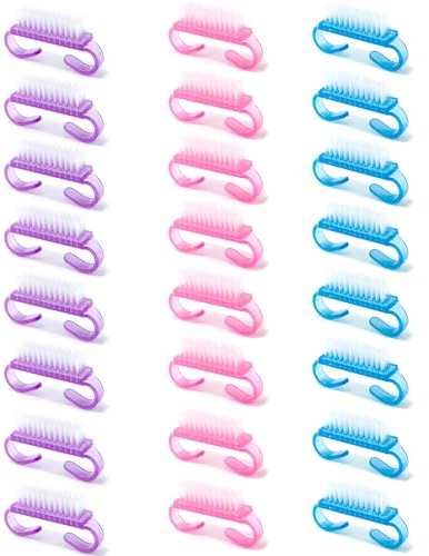 24 Pezzi Spazzolino per Unghie, Spazzolino per Pulire Le Unghie, Spazzolino per Spolverare Le Unghie, Utilizzato per Pulire Le Unghie, Adatto per Unghie Delle Mani E Dei Piedi (Rosa, Viola, Blu)