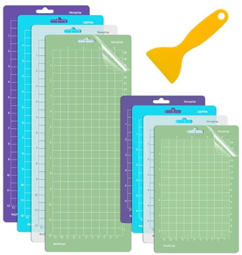 8 Stück Schneidematten, kompatibel mit Cricut Joy Schneideplotter, 21.5cm x 14cm+35.5cm x 14cm, Leichte/Standard/Starke Grip Anti-Rutsch Schneidematte mit Schaber