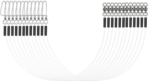 Eupheng Fluorocarbon Fishing Leader, 6/12PCS 20LB-80LB Invisible Fluorocarbon Leaders with Swivel and Snap,100% Fluorocarbon Leaders Line for Saltwater Freshwater