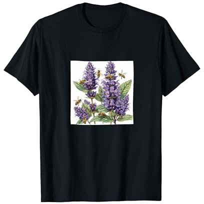 Anise Hyssop Flower Blooming With Bees Around Graphic T-Shirt