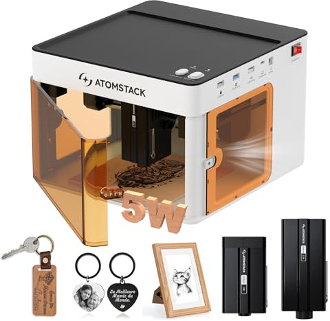 ATOMSTACK P1 5W La ser Engraving Machine Portable 10000m/min, 5W diode la ser, 1.2W Infrared la ser PC Phone, Offline Engraving APP