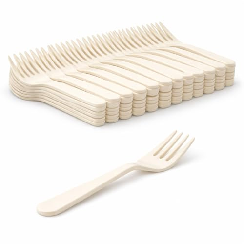 Pack 100 Tenedores Rutilizables - Envio 24 h - Reutilizable - Alta Resistencia, Cubiertos Reusable para Cumpleaños, Picnics, Fiestas, Buffets, Bodas, Catering, Barbacoas. (100, Tenedor)