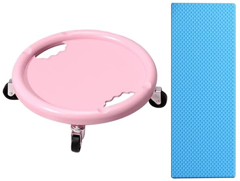 Roue à rouleaux abdominaux - Planche d'équipement d'entraînement abdominal en PVC de 150 kg avec tapis de genou | Roue à roulettes d'exercice rotative à 360 degrés, curseur de noyau de 6,69 pouces