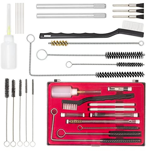 BenBow Kit di Pulizia 22 in 1 per Pistole a Spruzzo, Pistole a Vernice, Carabine ad Aria Compressa, Canne di Armi, Utensili Pneumatici – Kit Universale per Pistole HVLP, Pistole a Spruzzo e Aerografi