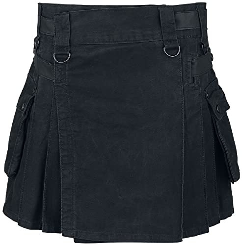 Forplay Kilt Frauen Kurzer Rock schwarz M 100% Baumwolle Basics, Casual Wear, Festival