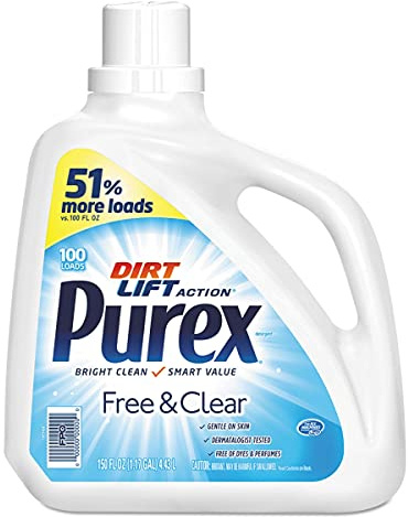 Purex Liquid Laundry Detergent, Free & Clear, 150 Fluid Ounces, 115 Loads