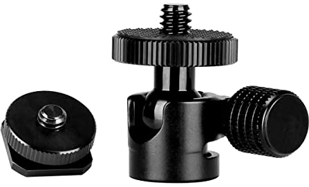 koolehaoda 1/4 Trípode de Cabeza esférica de cámara esférica súper pequeña con Adaptador de Zapata para cámara DSLR (Cabeza esférica de 1/4)