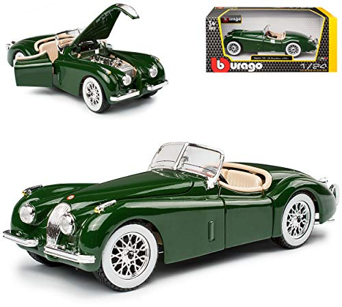 Jaguar XK 120 Roadster Cabrio Grün 1948-1954 1/24 Burago Modell Auto