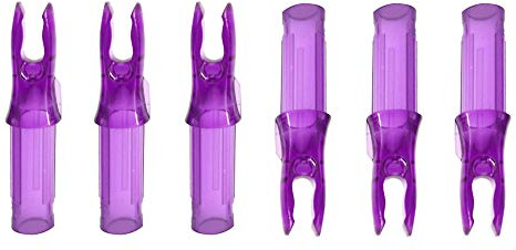 SHARROW 100pcs Cocca a Freccia in Plastica per Tiro con L'Arco Freccia Nock Cocche della Freccia Plastica Nock per ID 6.2mm Frecce di Carbonio Albero a Freccia (Viola Trasparente)