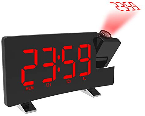 Kavolet Reloj despertador digital, radio FM con puerto de carga USB, dirección de visualización de 180 grados para dormitorios, hogar, oficina