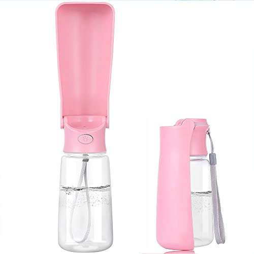 Emwel Foldable Dog Water Bottles - 550ml Water Feeder Leak Proof Portable Puppy Water Dispenser with Drinking Feeder for Pets Outdoor Walking, Hiking, Travel