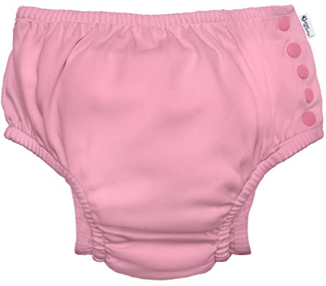 i play. by green sprouts Reusable, Eco Snap Swim Diaper with Gussets, UPF 50, Light Pink, Patented Design, STANDARD 100 by OEKO-TEX Certified 18 mo