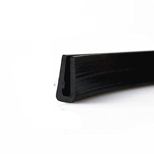 Striscia di tenuta per bordi in gomma nera per bordi in vetro per tavoli e sedie Foglio anti-collisione a forma di U Protezione per bordi in vetro, 16 x 14 mm, 5 m