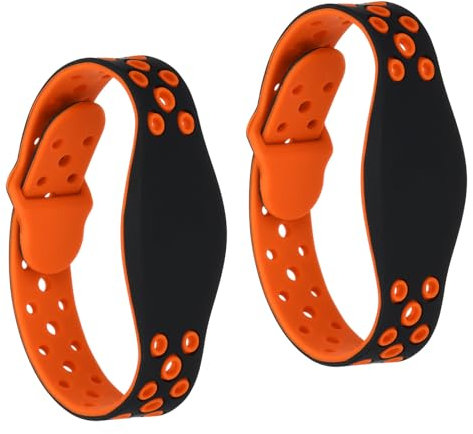 PATIKIL RFID Silicona Pulseras, 2 Pack 13.56MHZ Inteligente IC Tarjeta Pulsera Impermeable ID Muñequeras Bandas Puerta Acceso Control para Natación Piscina Baño Centro, Naranja