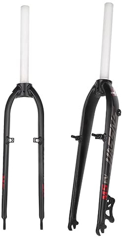 Fourche Rigide VTT 26 27,5 1-1/8 Tube Droit sans Filetage QR 9 x 100 mm Disque V Frein ultraléger en Alliage d'aluminium Fourche Avant de vélo de Montagne (Couleur : Gris + Rouge, Taille : 26)