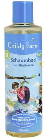 Childs Farm Kinder Schaumbad 250ml | Bio Himbeere | Reinigt sanft & beruhigt | Geeignet für trockene, empfindliche und auch zu Neurodermitis neigende Haut