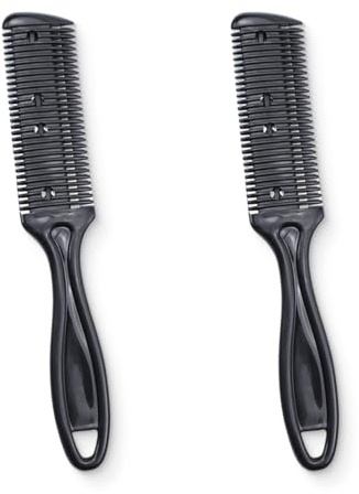 IOURVYA 2pcs Doble Lado del Pelo Adelgazador del Pelo Lateral Cortador de Pelo Peine de la Maquinilla de Afeitar