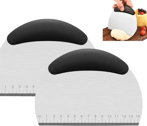 VINPAM Teigschaber aus Edelstahl,Mehrzweck Schaber,Teigschneider für Die Küche aus Edelstahl, Robust und Ergonomisch, mit Rutschfestem Griff, Ideal zum Backen z. B. Brot
