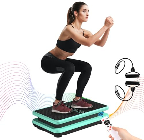 Vibrationsplatte 2025, Verbesserte Vibration Plate mit 99 Stufen Fettverbrennung Abnehmen Vibrationsboard für Zuhause Muskelaufbau Ganzkörpertraining Home Workout, 58cm, 150kg Kapazität