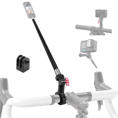 Higatful motorcykel cykelstyre montering selfiepinne för Insta360, cykel motorcykel kit klämma montering tillbehör kompatibel med Insta 360 X4 X3 X2 X, Go pro Hero 13 och DJI OSMO Action 5 Pro kamera