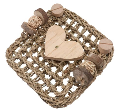 Gatuida Rabbit Guinea Pig Teeth Grinding Grass Mat Woven Pet Cage Mat for Chewing and Nesting Small Animal Bedding Toy
