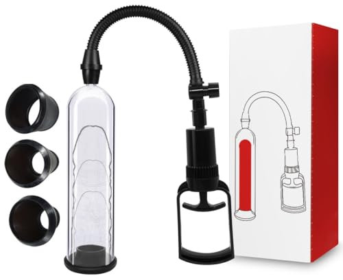Pompa per pene con tubo in silicone e pompa a mano – allenatore per erezioni e aumento del pene – dispositivo maschile per potenziamento e sessioni personali