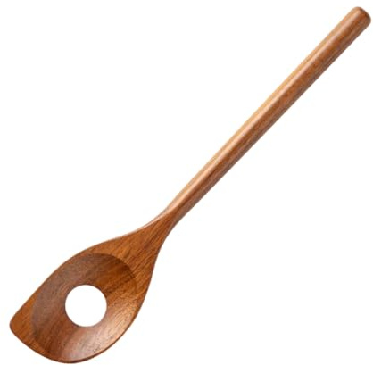 Wooden Spoons for Cooking, Non-Stick Spoons, 11.8 Inch Long Handle Spoon, Big Stirring Corner Spoons, Heat Resistant Wooden Cooking Utensils, for Spatula Non Stick Kitchen Utensil
