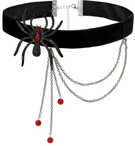 W WIDMANN MILANO Party Fashion - Bijou fantaisie araignée avec strass, pour femmes, accessoire de costume pour Halloween, carnaval