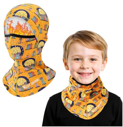 AYPOW Passamontagna Balaclava Invernale Bambini 4-10 Anni, Traspirante Antivento Maschera da Sci Ragazzi Ragazze, Multifunzione Termico Cappello Cappuccio Scaldacollo in Pile Sport all'Aria Aperta