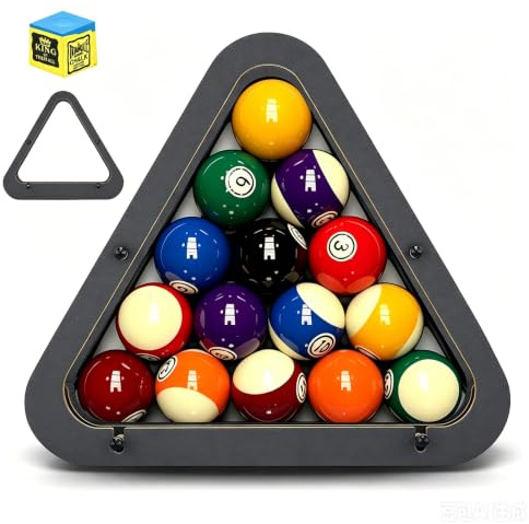 Delousiber Precision Engineered Adjustable Billiard Rack System, Heavy Duty Solid Wood Triangle Diamond Pool Ball Rack for 8-Ball/9-Ball, Eliminates Gaps with Unique Locking Mechanism