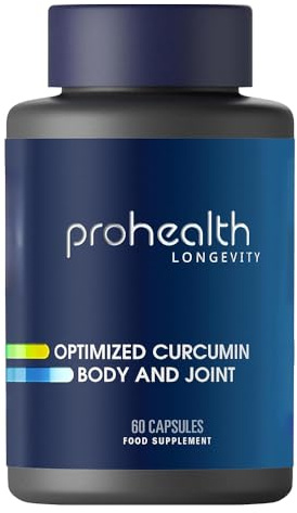 ProHealth Optimised Curcumin Body & Joint Capsules - 60 Capsules - Turmeric Curcumin Supplement - Gluten Free