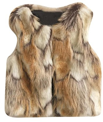 HOMEBABY Toddler Kids Baby Girl Faux Fur Gilets, Winter Warm Baby Clothes Girls Sleeveless Jacket Winter Body Vest Coat Fluffy Thick Coat Sweet WaistcoatOutwear for 3-7 Years (7 Years, Brown)