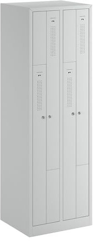 eurokraft | Z-Spind | 2 Abteile | lichtgrau | Breite 590 mm