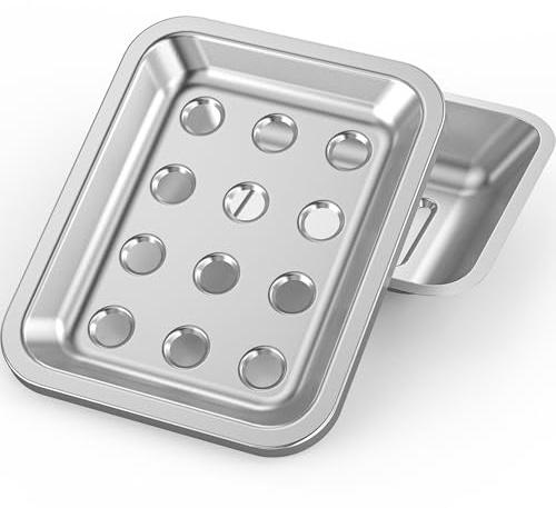 FUKANG Stainless Steel Soap Dish for Kitchen Sink, Large Draining Tray