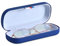 MoKo Custodia Porta Occhiali in Pelle, Custodia Occhiali Universali con Imbottitura Interna, Anti Graffi, Urti Chiusura a Scatto, Dim 6.30x6.6x3.8cm, Custodia per Occhiali da Sole, Lettura, Blu