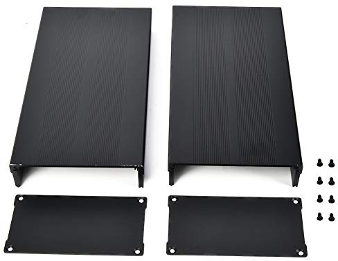 Aluminum Alloy Project Box, 55 X 106 X 200mm Sand Black Enclosure Electronic Protection Case, Heat-Dissipating Junction Box