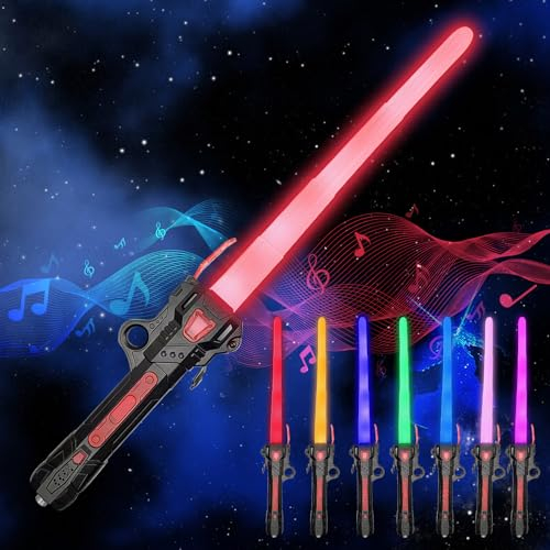 NHYDZSZ Lichtschwert Kinder,Lichtschwert Star Wars,7 Farbe Laserschwert mit Sound,Retractable LED Lightsaber Spielzeug,Laserschwert Kinder für Halloween Dress Up,Christmas Parteien,Cosplay Spielzeug