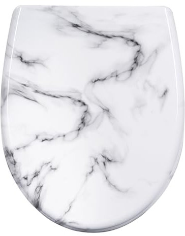 WOLTU Toilettendeckel, WC Sitz mit Absenkautomatik, Klodeckel Klobrille mit Quick-Release-Funktion, O-Form Toilettensitz mit Motiv, 175 kg belastbar