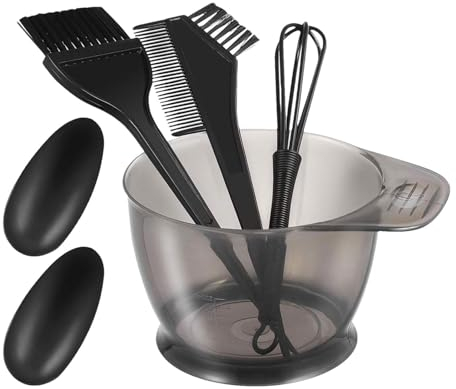 Juego de cuencos y brochas para teñir el cabello, kit para teñir el cabello - Peine de tinte para tazón para mezclar,Kit para teñir el cabello, 5 uds., brocha para teñir, brochas aplicadoras