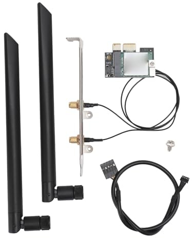Scheda di Rete Wireless 5G, V4.0, Interfaccia PCIEx1, Scheda Adattatore WiFi Dual Band2.4G 5G 867Mbps PCIe per PC con (Antenna staccabile)