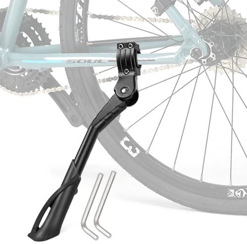 Ogrmar Bicycle Kickstand, Adjustable Bike Kickstand 24-29 Inch, Heavy Duty Kickstand for Bicycle, Mountain Bike Side Stand, Universal Road Non-slip Bike Support for Adults, Black