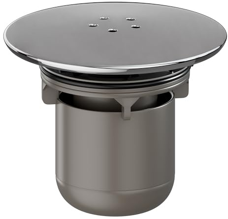 HNNHOME Shower Drain Cover Replacement, Chrome Shower Trap Cover, Removable Top Fitting Cap Parts, 90mm/115mm Shower Plughole Cover, Fast Flow Shower Tray Waste (Warm Grey)