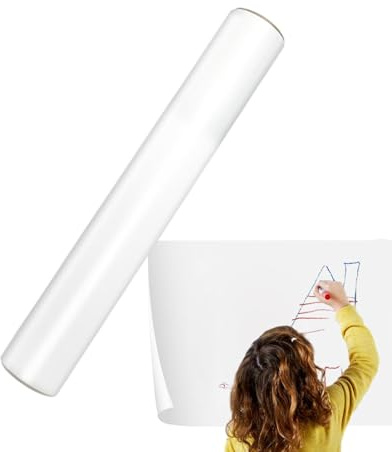 Papier peint pour tableau blanc – Papier peint électrostatique effaçable à sec, film de papier d'écriture lisse pour bricolage, autocollant amovible pour la maison, l'entreprise, l'école
