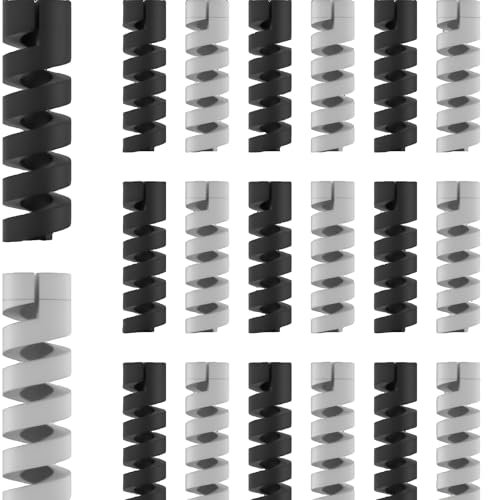 20 Pcs Wire Protector, Silicone Cord Saver Cable Wire Protector, Flexible Spiral Cable Protector Sleeve, Suitable for Phones Laptops Data Spiral Cable Protector Sleeve, 2 Colors