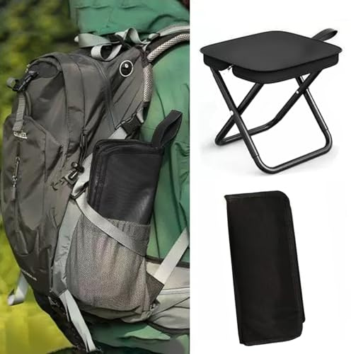 Rytinazzz Portable Collapsible Stool & Folding Chair, Lightweight Portable Chair for Adults, Holds Up to 250LBS, Small Camping Stool for Hiking & Fishing